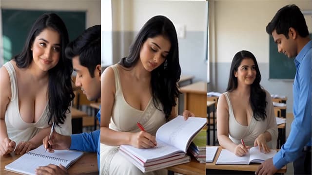 College Big Boobs Tutor Motivates A Student Sex - Auntymaza.com