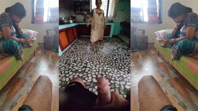 Owner Horny Son Masturbating Infront Of Maid Aunty - Auntymaza.com