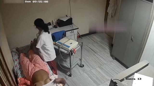 Desi Marathi Aunty Nurse Applying Cream Leg Hidden - Auntymaza.com