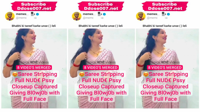 Desi Bhabhi Latest Trending Viral Saree Stripping – Full Nude Pssy Closeup Captured – Giving Blowjob with Full Face Clip - Auntymaza.com