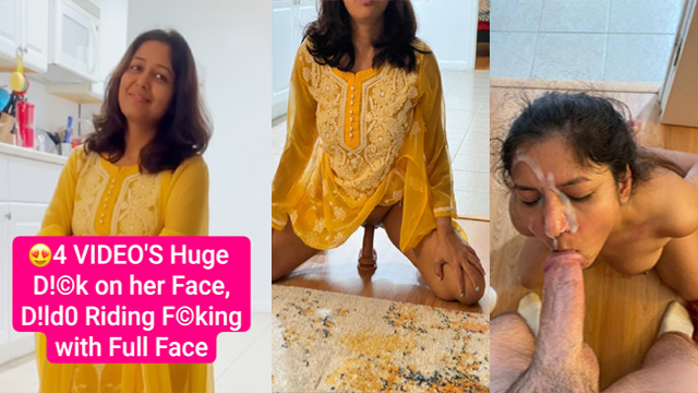 Desi Wife Dildo Ride – Huge Dick Face Creampie Clip - Auntymaza.com